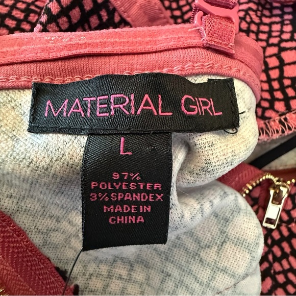Material Girl Pink Black Snakeskin Print Bodycon Dress Women’s Size Large - Picture 4 of 14